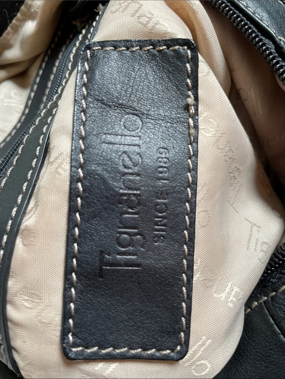 Tignanello- Soft Geniune Black Leather Backpack/Purse